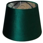 Abażur stożek welurowy zielono - srebrny 45 cm