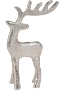 Renifer metalowy srebrny 15,5 cm