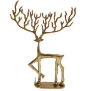 Świąteczna figura złotego renifera 37 cm