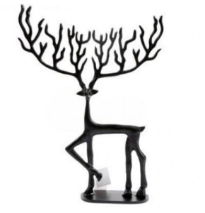 Świąteczna figura czarnego renifera 37 cm