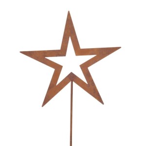 Świąteczny Pik Dekoracyjny – Gwiazdka z Metalu z Efektem Rdzy 65 cm