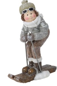 Figurka świąteczna narciarz 16 cm