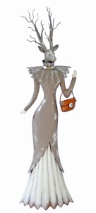 Świąteczna figura dekoracyjna – postać z głową renifera 73 cm