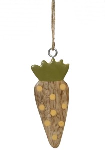 Dekoracyjna zawieszka – Marchewka z drewna mango 8 cm
