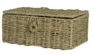 Kosz dekoracyjny z trawy morskiej z przykryciem 32,5 cm