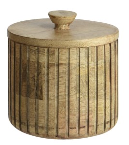 Okrągły pojemnik z drzewa mango z przykrywką 13 cm