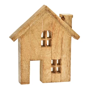 Figurka dekoracyjna w kształcie domku z drewna mango 25 cm