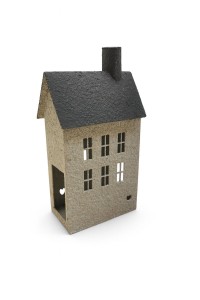 Figurka dekoracyjna – metalowy domek
