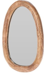 Lusterko ścienne w drewnianej ramie z mango 30 cm