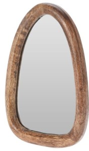 Lusterko ścienne w drewnianej ramie z mango 30 cm