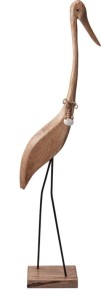 Figura dekoracyjna – czapla z drewna mango 105 cm
