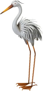 Metalowa figura ogrodowa – czapla dekoracyjna 79 cm