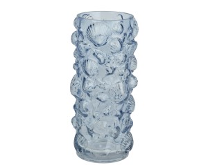 Szklany wazon w kolorze niebieskim 26 cm