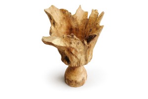 Drewniane naczynie florystyczne na nodze - osłonka 39 cm