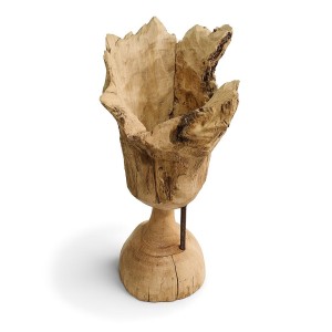 Drewniane naczynie florystyczne na nodze - osłonka 31 cm