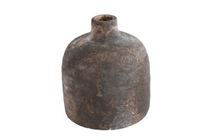 Brązowy wazon butelkowy z terakoty 12 cm