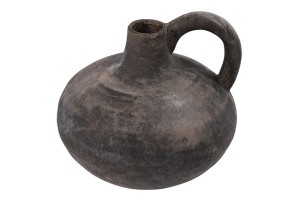 Brązowy wazon z uchem z terakoty 15,5 cm – efekt postarzenia