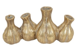 Złoty wazon na cztery kwiatki – ceramika 26 cm