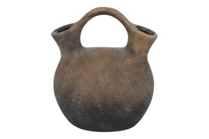 Brązowy wazon z uchwytem z terakoty 20,5 cm