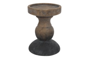 Brązowy świecznik z terakoty 20 cm – efekt postarzenia