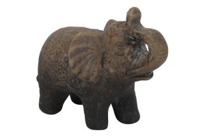 Brązowa figurka słonia z terakoty 15,5 cm – efekt postarzenia