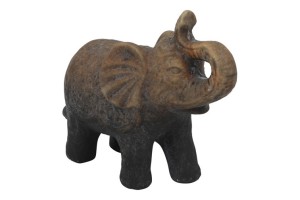 Brązowa figurka słonia z terakoty 20 cm – efekt postarzenia