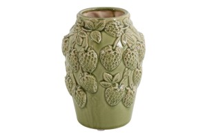 Wazon z dekorem z owocu truskawki 19,5 cm