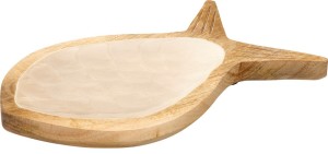 Dekoracyjna patera w kształcie ryby z drewna mango 31 cm