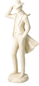 Dekoracyjna figurka stojącej postaci mężczyzna – ecru, 30 cm