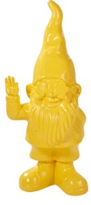 Ogrodowa figurka krasnala – dekoracja w kolorze żółtym 70,5 cm