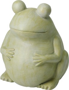 Figurka ogrodowa żaba zielona 15 cm – dekoracja do ogrodu, na taras i balkon