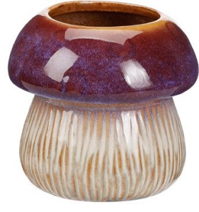 Ceramiczna osłonka na doniczkę grzyb 12 cm – dekoracyjna osłonka do domu i ogrodu