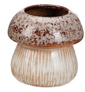 Ceramiczna osłonka na doniczkę grzyb 12 cm – dekoracyjna osłonka do domu i ogrodu
