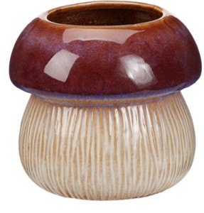 Ceramiczna osłonka na doniczkę grzyb 13 cm – dekoracyjna osłonka do domu i ogrodu