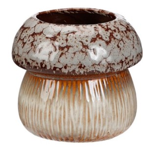 Ceramiczna osłonka na doniczkę grzyb 13 cm – dekoracyjna osłonka do domu i ogrodu
