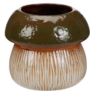 Ceramiczna osłonka na doniczkę grzyb 13 cm – dekoracyjna osłonka do domu i ogrodu