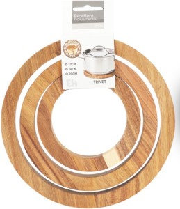 Podkładki pod garnek z drewna akacjowego – zestaw 3 sztuk