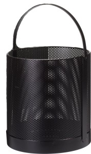 Lampion dekoracyjny metalowy czarny z uchwytem – 22 cm