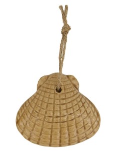 Zawieszka dekoracyjna muszelka z ceramiki beżowa 10 cm