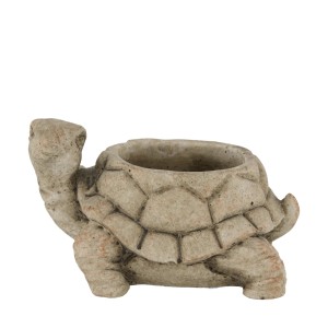 Osłonka betonowa żółw beżowo-brązowa 16 cm