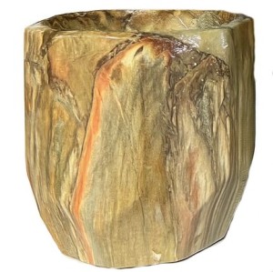 Ceramiczna osłonka na kwiaty beżowy marmur 12,5 cm