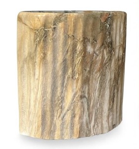 Ceramiczna osłonka na kwiaty beżowy marmur 19 cm