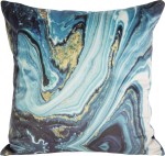 Kpl. Poduszka z wkł. niebiesko - złoto 45 cm