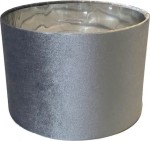 Abażur cylinder welurowy szaro - srebrny 25 cm