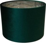 Abażur cylinder welurowy zielono - srebrny 45 cm