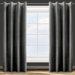 Zasłona welurowa D91 ROSA kółka 140x250 czarny